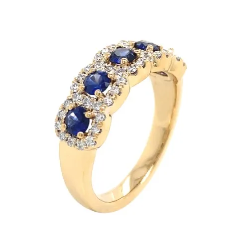 18K Yellow Gold Sapphire Band