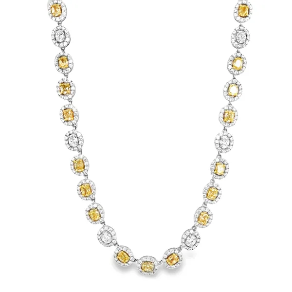 18K Two-Tone Gold Yellow Diamond Necklace