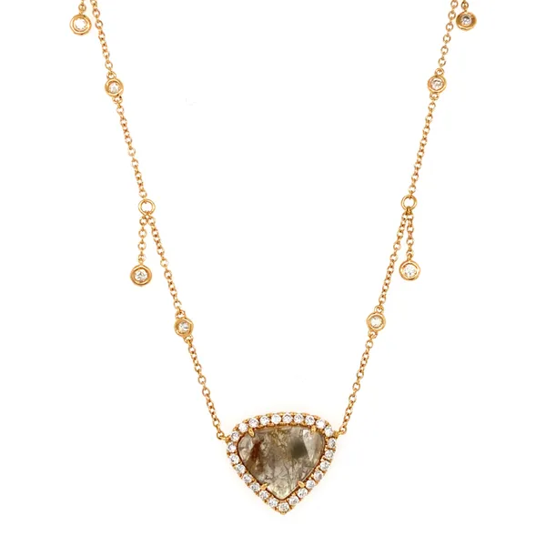 18K Rose Gold Diamond Slice Necklace