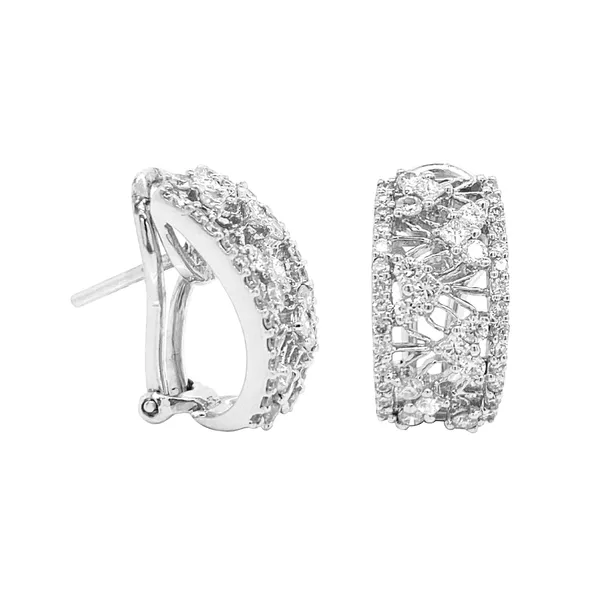 18K White Gold Huggie Earrings