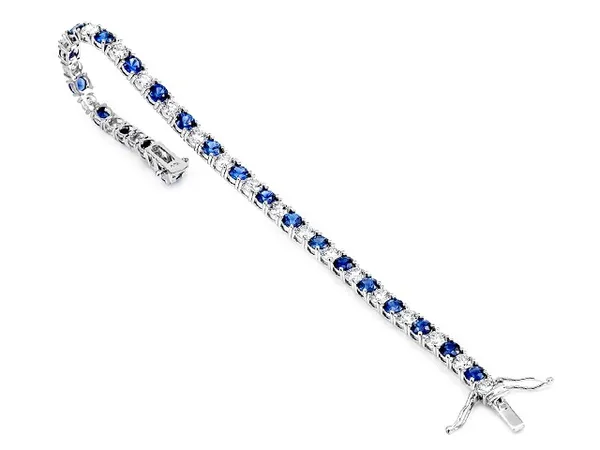 18K White Gold Sapphire Tennis Bracelet