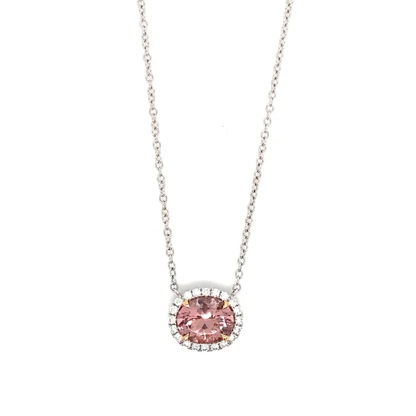 18K Two-Tone Gold Morganite Necklace