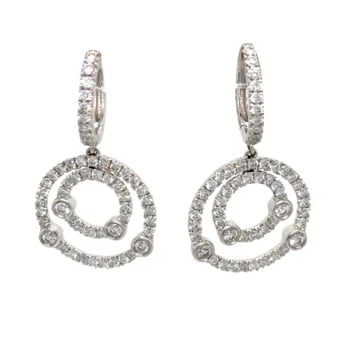 18K White Gold Diamond Earrings