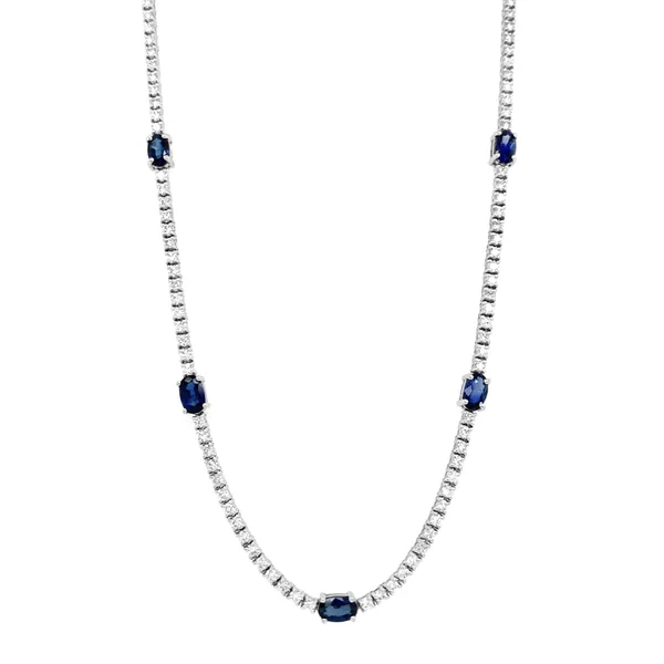 18K White Gold Sapphire Necklace