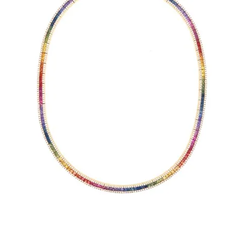 18K Rose Gold Fancy Sapphire Necklace