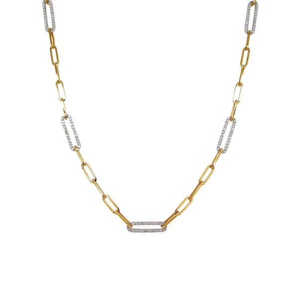 18K Two-Tone Gold Diamond Necklace