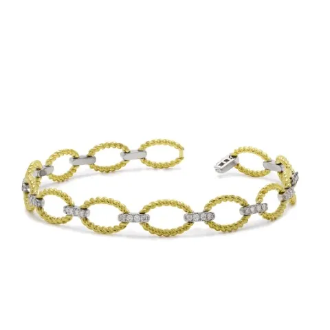 18K Two-Tone Gold Diamond Bracelet