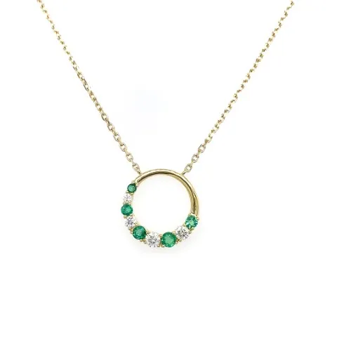 18K Yellow Gold Emerald Necklace