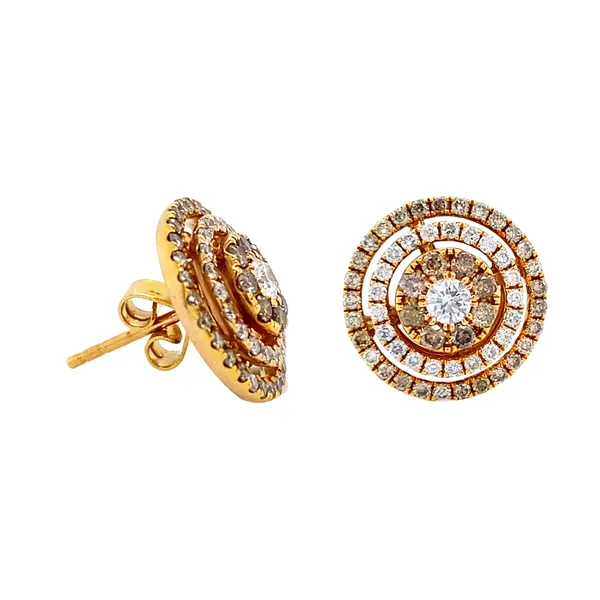 18K Rose Gold Brown Diamond Earrings