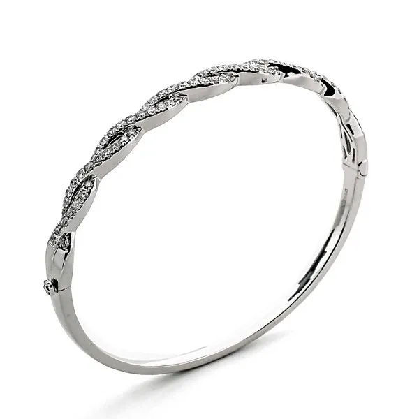 18K White Gold Diamond Bangle