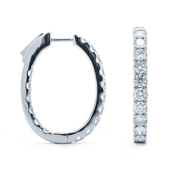 18K White Gold Hoop Earrings