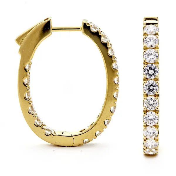 18K Yellow Gold Hoop Earrings
