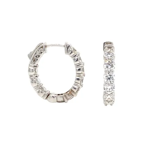 18K White Gold Hoop Earrings