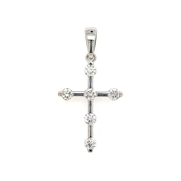 18K White Gold Diamond Cross Pendant