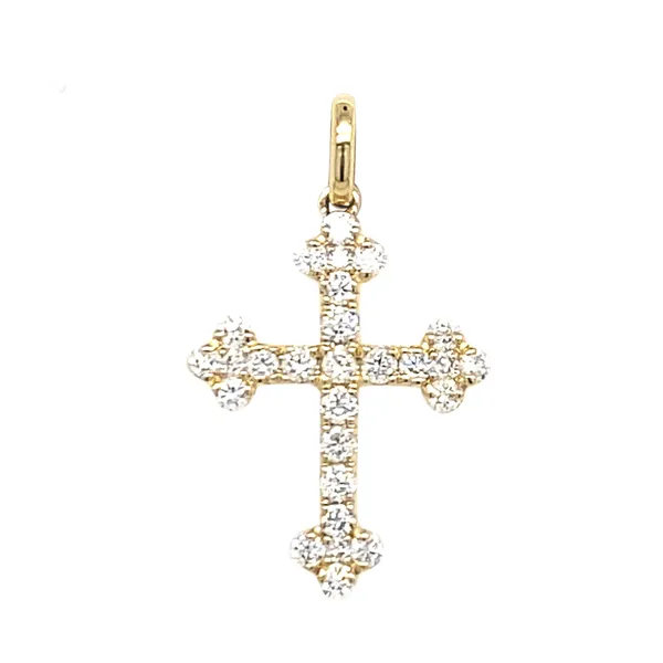 18K White Gold Diamond Cross Pendant