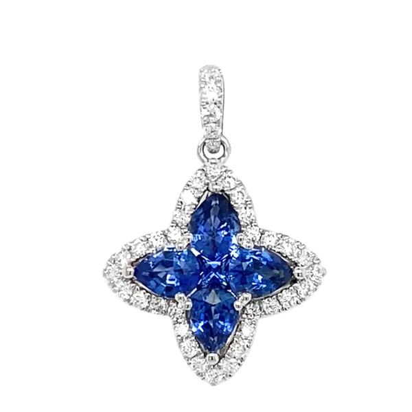 18K White Gold Sapphire Pendant