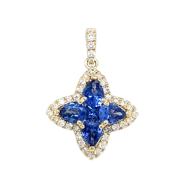 18K Yellow Gold Sapphire Pendant