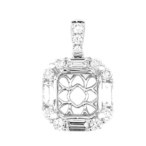 18K White Gold Semi Mount Pendant