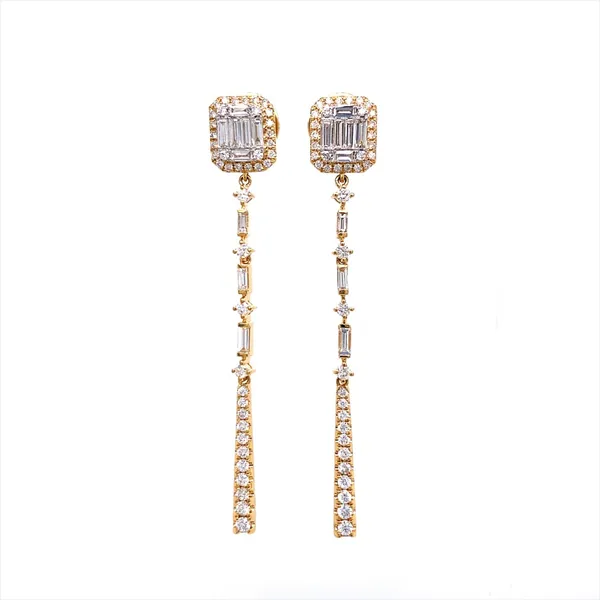 18K Yellow Gold Diamond Earrings