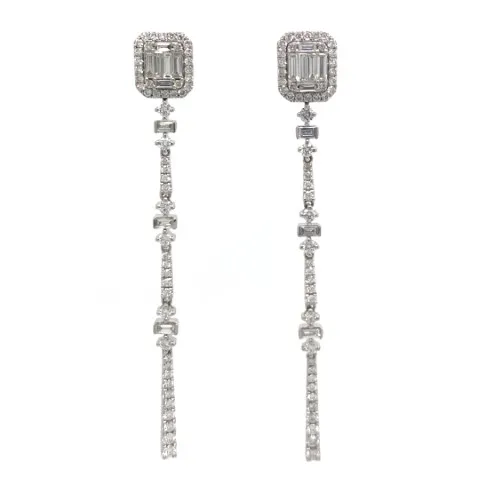 18K White Gold Diamond Earrings