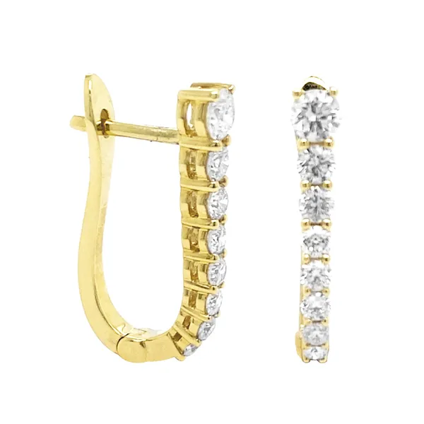 18K Yellow Gold Huggie Earrings