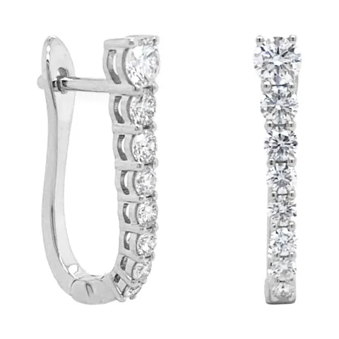 18K White Gold Huggie Earrings