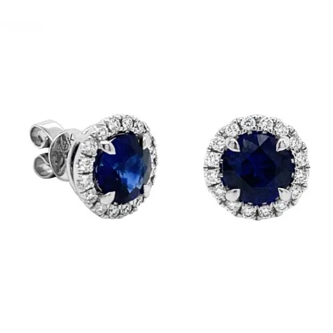 18K White Gold Sapphire Earrings