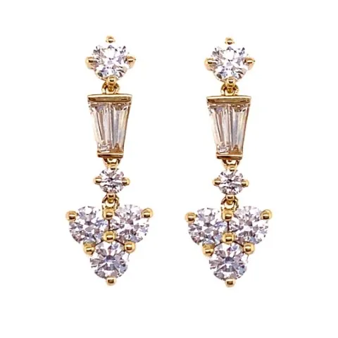 18K Yellow Gold Diamond Earrings