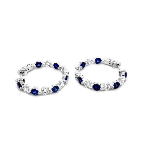 18K White Gold Sapphire Earrings