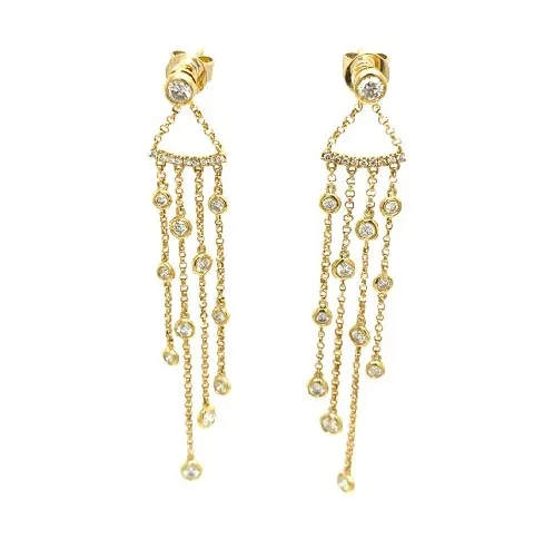 18K Yellow Gold Diamond Earrings