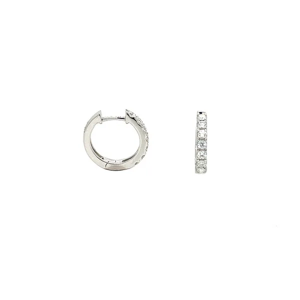18K White Gold Huggie Earrings