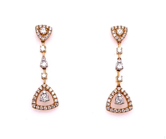 18K Yellow Gold Diamond Earrings