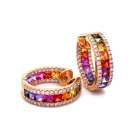 18K Rose Gold Fancy Sapphire Earrings