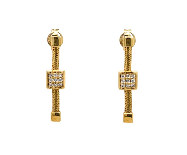 18K Yellow Gold Diamond Earrings