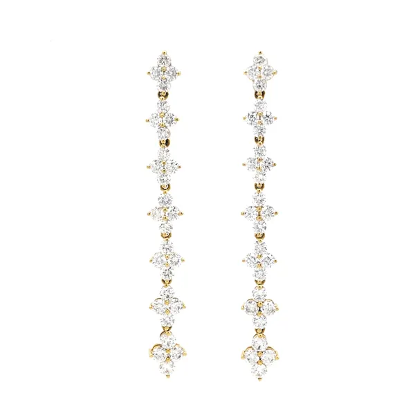 18K Yellow Gold Diamond Earrings