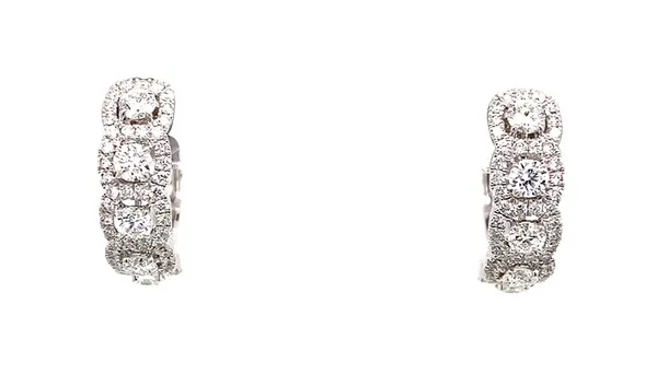 18K White Gold Huggie Earrings
