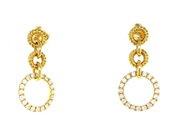 18K Yellow Gold Diamond Earrings