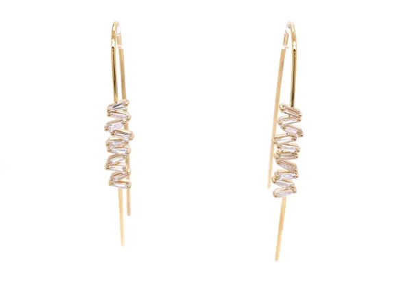 18K Yellow Gold Diamond Earrings
