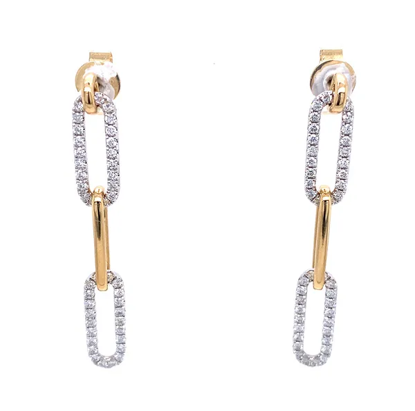 18K Two-Tone Gold Diamond Earrings