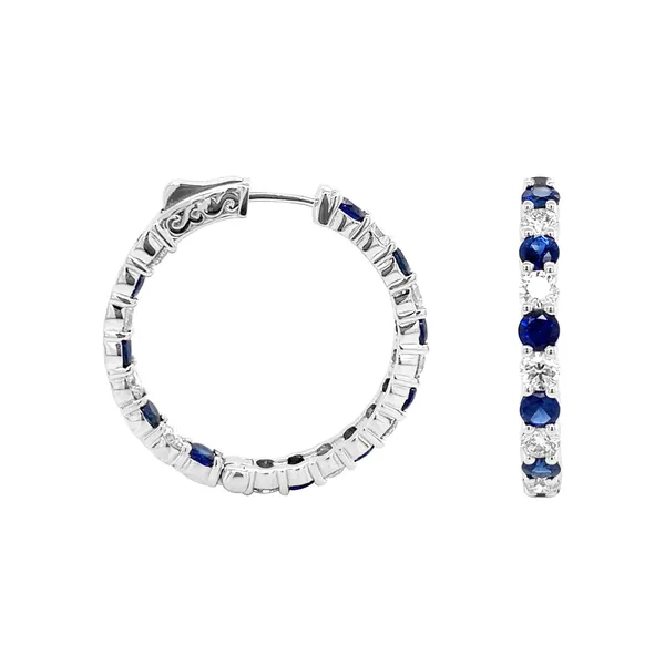 18K White Gold Sapphire Earrings