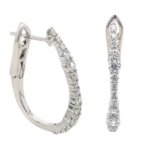 18K White Gold Hoop Earrings