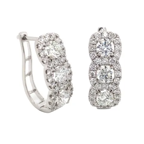 18K White Gold Huggie Earrings