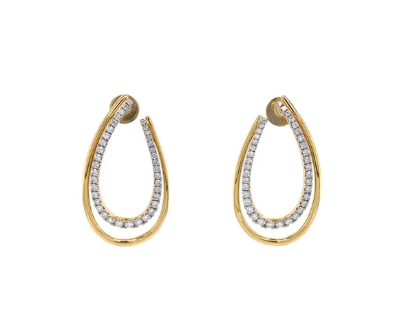 18K Yellow Gold Diamond Earrings
