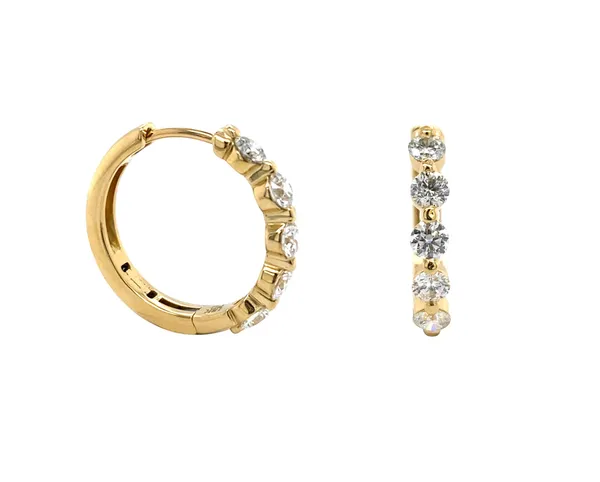 18K Yellow Gold Huggie Earrings