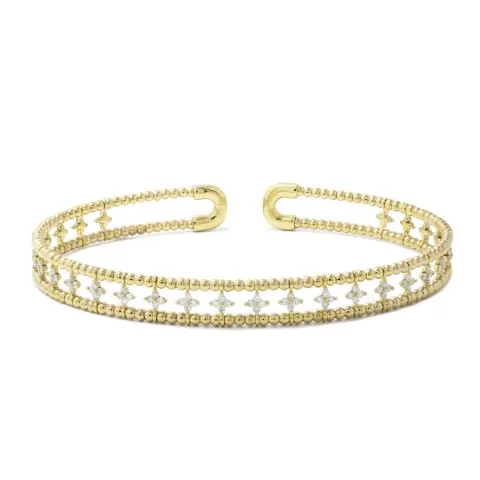 18K Yellow Gold Diamond Bangle