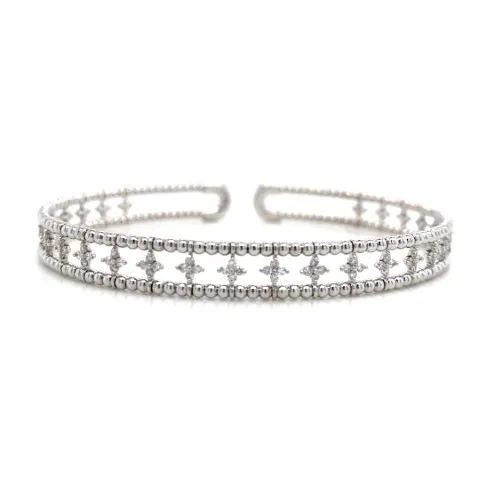 18K White Gold Diamond Bangle
