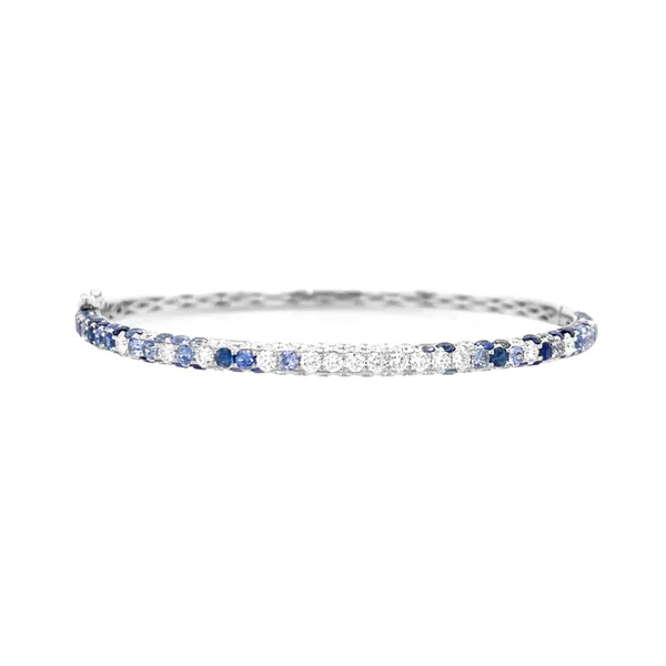 18K White Gold Sapphire Bangle