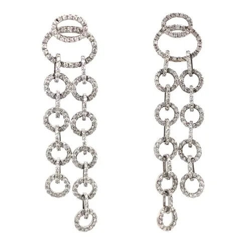 18K White Gold Diamond Earrings