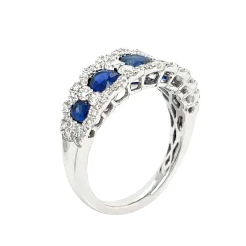 18K White Gold Sapphire Band