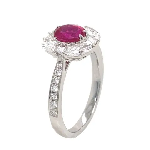 18K White Gold Ruby Ring